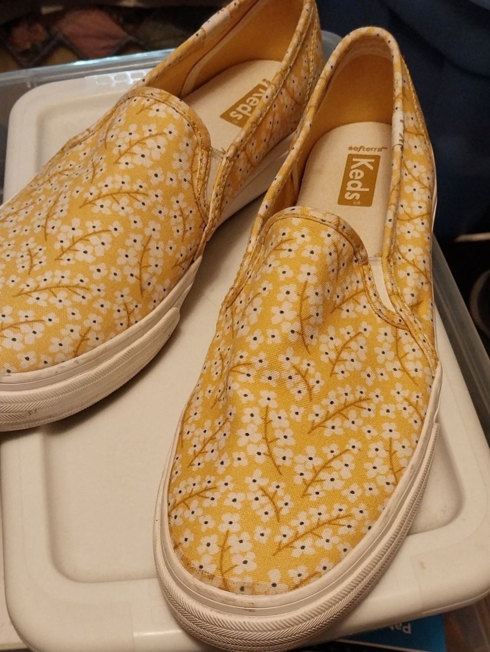 Keds Yellow Floral Slip-On Sneakers
